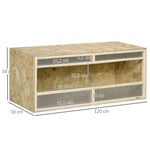 Terrarium en bois OSB pour reptiles avec porte coulissante en verre - 120 x 50 x 50 cm naturel