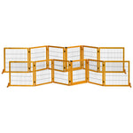 Lot de 2 barrières de sécurité chien barrière modulable pliable 6 panneaux 2 pieds support bois de pin jaune