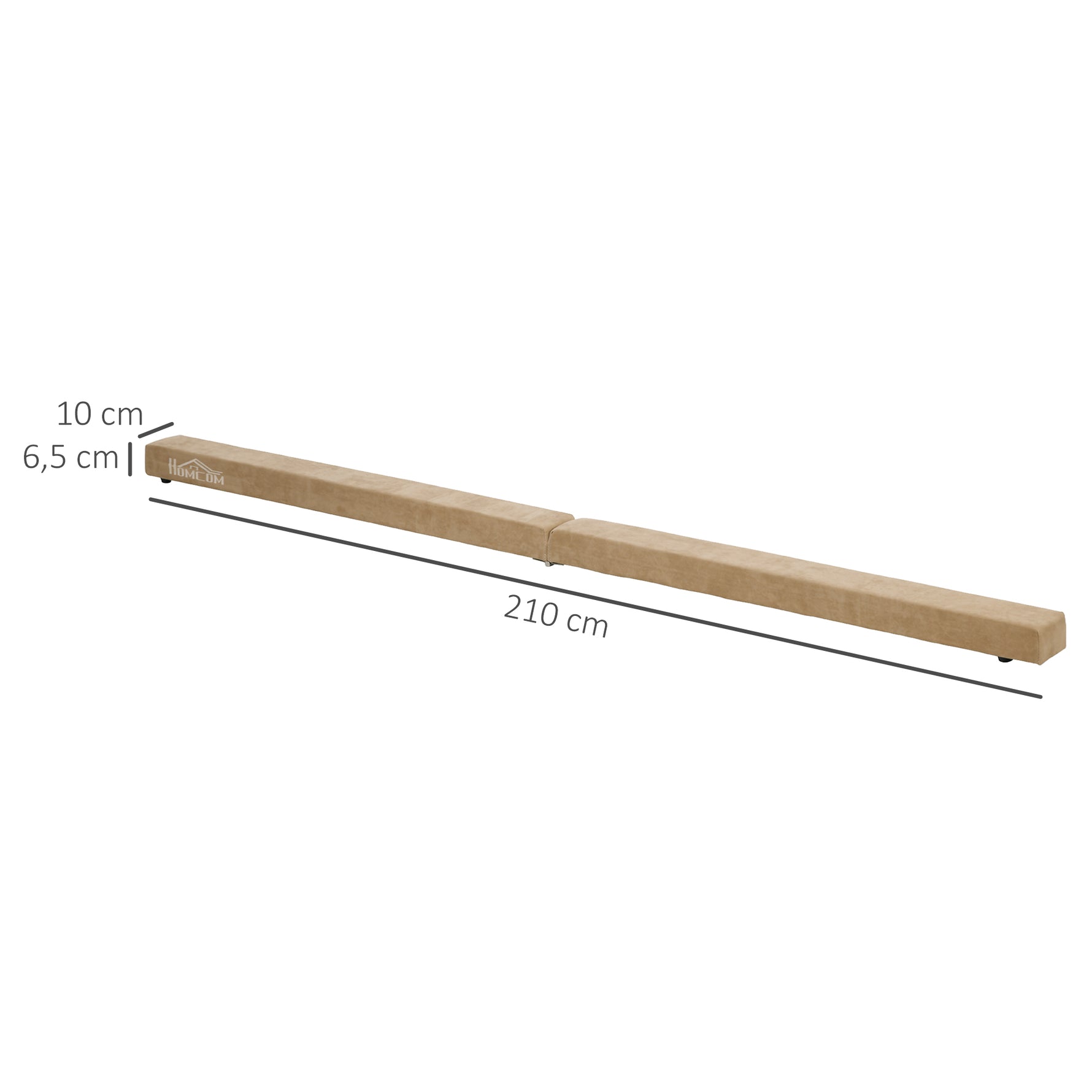 Poutre de gymnastique pliable 210 cm antidérapant, poutre gymnastique pour entraînement à l'équilibre, marron