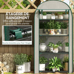 Serre de jardin serre de balcon résistante aux UV porte enroulable 4 étagères couverture en PE 80 x 49 x 160 cm blanc