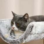 Abre à chat avec griffoir 1 niche supérieure avec coussin lavable 1 niche ronde peluche hauteur 60 cm gris