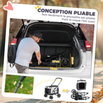 Cochecito plegable para mascotas perro gato capazo extraíble correas 4 ruedas 81 x 58 x 97,5 cm gris