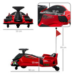 Kart électrique pour enfant 12V, karting enfant, vitesse réglable 3-8 km/h, mode de dérive, 90 x 53 x 99 cm, rouge