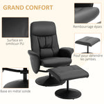 Fauteuil relax avec repose-pied fauteuil de relaxation relaxant pivotant 360° et dossier inclinable pour TV
