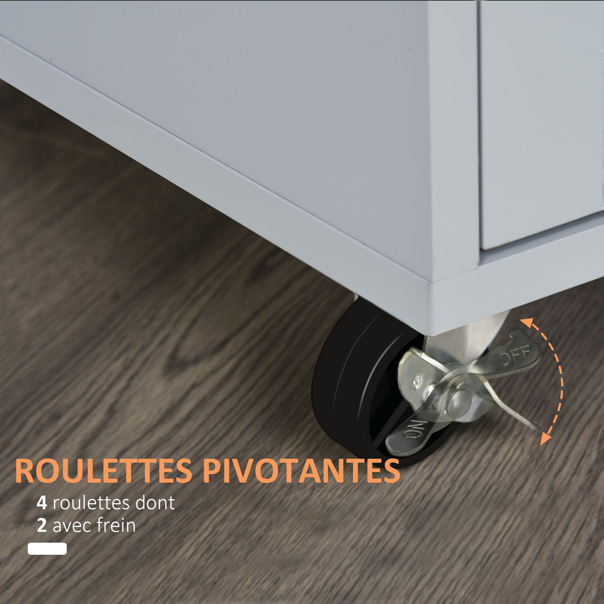 Carrito de cocina con ruedas, carrito de servicio, isla de cocina con cajón, armario y toallero - gris