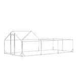 Enclos poulailler parc grillagé extérieur 18 m² chenil volière espace couvert acier galvanisé 6 x 3 x 1,95 m-8