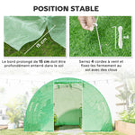 Invernadero de jardín tipo túnel 9 m² 4 ventanas, puerta enrollable con cremallera, estructura de acero galvanizado, lona de PE 3 x 3 x 2 m verde