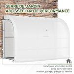 Serre de Jardin adossée avec Étagères 3 Niveaux, Petite Serre de Balcon en Bâche PE 140 g/㎡ 300 x 150 x 213 cm, blanc