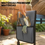 Tabouret de jardin pliable agenouilloir de jardin avec coussin rembourré en mousse EVA, poches à outils, gris foncé
