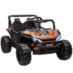 Voiture électrique enfant UTV buggy électrique enfant avec télécommande 2.4Ghz 2 moteurs 103L x 69l x 59H cm marron