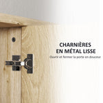 Armoire de salle de bain avec miroir armoire de toilette miroir mural 3 étagères ouverts 60 x 20 x 60 cm bois naturel