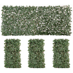 Lot de 4 Haies Artificielles de Lierre Extensible, Feuilles Murale Brise-vue en Polyester Osier, 200 x 100 cm, Vert