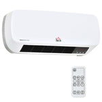Radiateur mural soufflant 2000 W - chauffage céramique PTC - 3 niveaux de puissance - télécommande incluse blanc noir