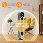 Oscillerende ventilatorkachel 1100/2200 W - mini PTC-keramische radiator - afstandsbediening inbegrepen - zwarte bijverwarming
