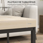 Lot de 2 tables gigognes tables basses carrées tables de salon cadre en acier et plateaux en panneaux de particules