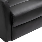 Sillón relax eléctrico reclinable con reposapiés ajustable y mando a distancia, tapizado sintético negro