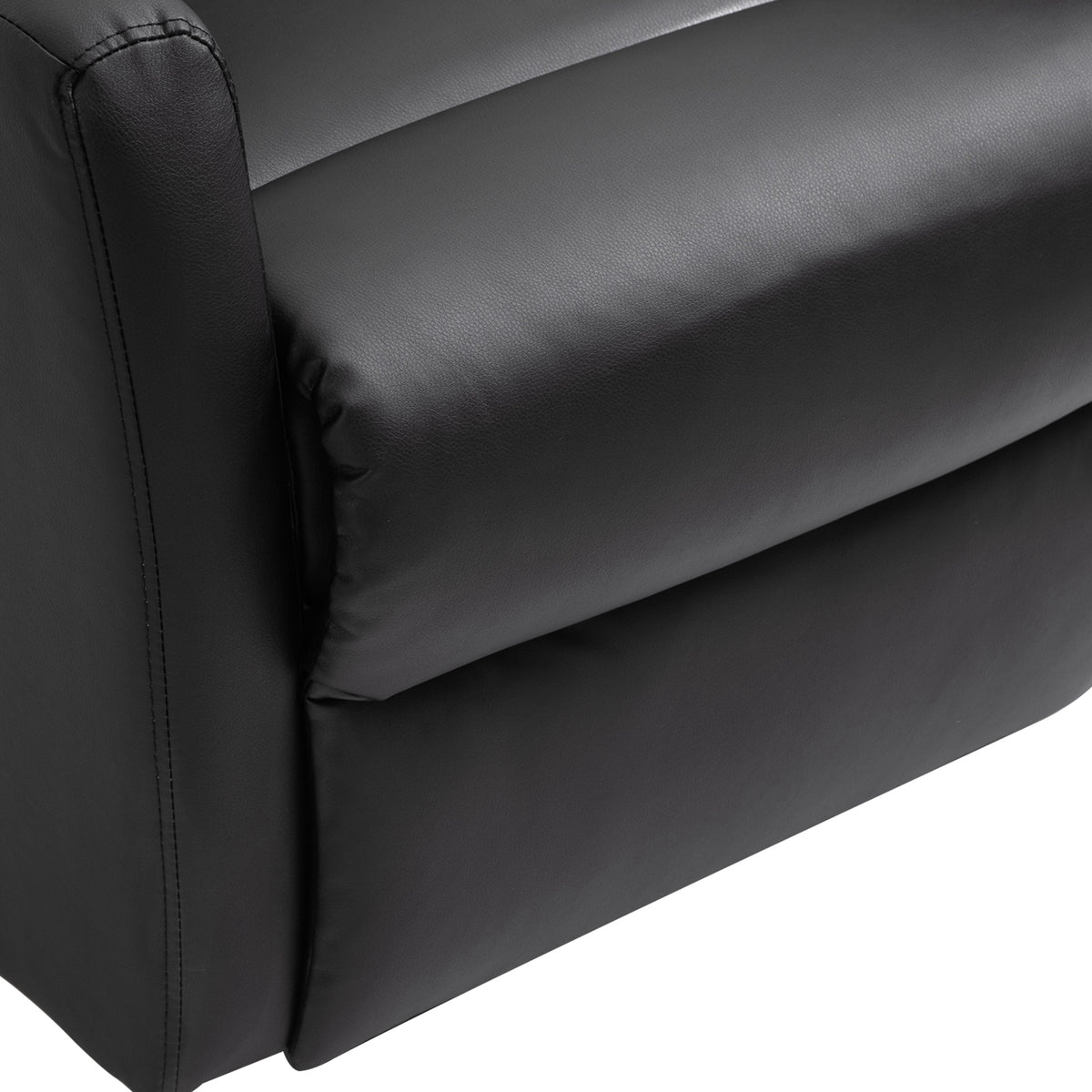 Sillón relax eléctrico reclinable con reposapiés ajustable y mando a distancia, tapizado sintético negro