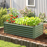 Jardinière surélevée en acier galvanisé, lit de jardin avec fond ouvert, 180 x 90 x 57,5 cm, vert clair