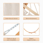 Hamac de jardin avec support en bois hamac sur pied 1 personne 3,92L x 1,2l x 1,1H m coloris crème marron