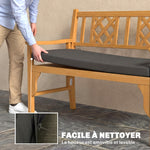 Coussin de banc, coussin pour Banc de Jardin extérieur intérieur housse amovible, 110 x 46 x 6,5 cm, gris foncé