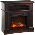 Cheminée électrique effet flammes LED luminosité réglable avec télécommande - 1800 W - 80,5 x 32,3 x 80,5 cm