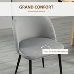 Lot de 4 chaises salle à manger chaise de cuisine scandinave chaise en velours rembourrée avec pieds effilés en métal, pour salon, salle à manger, multicolore