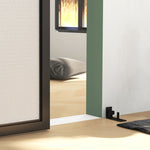 244 CM quincaillerie de porte coulissante sans perçage kit de rail pour porte de grange simple en acier noir