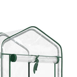 Mini serra da giardino con 3 ripiani, telo in PVC ad alta densità, porta avvolgibile, 4 ruote, 69 x 49 x 130 cm, trasparente