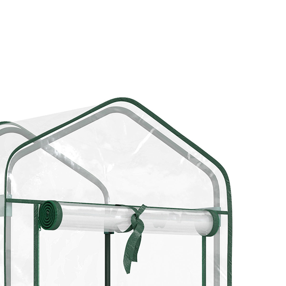 Mini serra da giardino con 3 ripiani, telo in PVC ad alta densità, porta avvolgibile, 4 ruote, 69 x 49 x 130 cm, trasparente