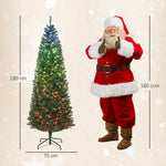 Sapin de Noël artificiel 180 cm, arbre de Noël, lumières LED synchronisées colorées et télécommande, 899 pointes, vert