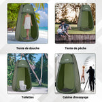 Tente de douche pop-up tente de toilette pliable et portable anti-UV sac de transport inclus pour plage, pêche, randonnée, bain, l'extérieur, vert