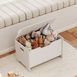 Coffre à jouet enfant avec couvercle rabattable, coffre de rangement enfant, forme d'ours, 60 x 38 x 48 cm, blanc