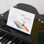 Piano à queue enfant en bois Piano enfant clavier de piano 30 touches - tabouret et pupitre inlus - Instrument de Musique - MDF noir