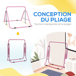 Barre fixe de gymnastique pour enfants pliante hauteur réglable de 88 à 128 cm rose