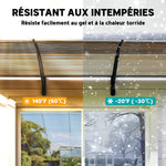 Auvent de porte toit marquise en polycarbonate auvent de porte d'entrée bord en aluminium contre la pluie et UV