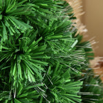 Sapin de Noël Artificiel Lumineux 90H cm Fibre Optique Multicolore + Support Pied 90 Branches Vert