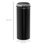 Poubelle à capteur de mouvement ouverture automatique 1 bac de 50 L en acier inoxydable noir