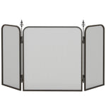 Pare feu cheminée pliable 3 panneaux, pare-étincelles cheminée, grille de protection cheminée en maille de métal noir