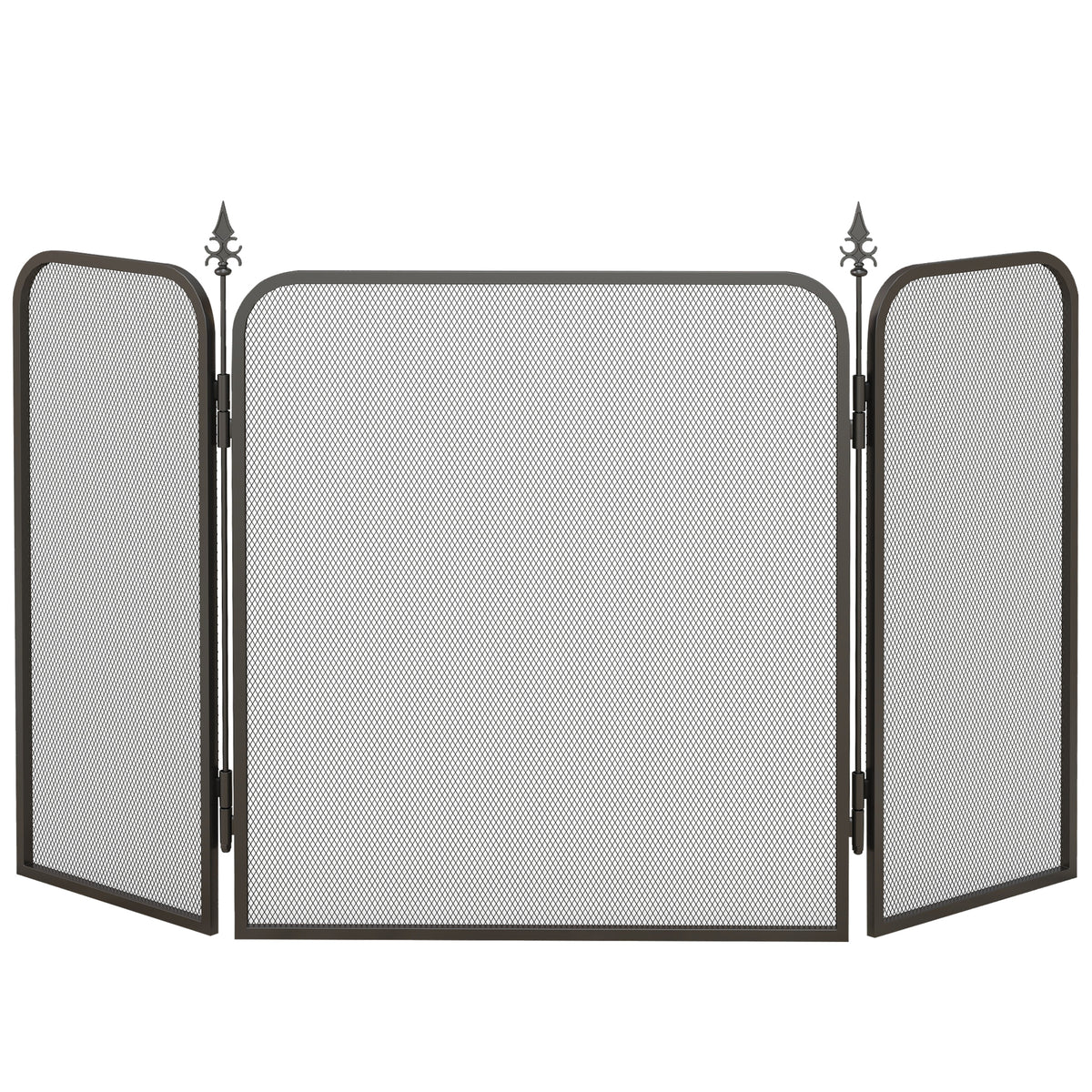 Pare feu cheminée pliable 3 panneaux, pare-étincelles cheminée, grille de protection cheminée en maille de métal noir