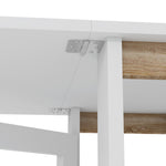 Table de cuisine table de salle à manger pliable amovible 3 étagères 2 abattants design moderne 120 x 60 x 75 cm blanc