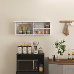 Armoire murale de salle de bain, meuble de rangement suspendu avec porte à charnières, 80 x 25 x 30 cm, blanc
