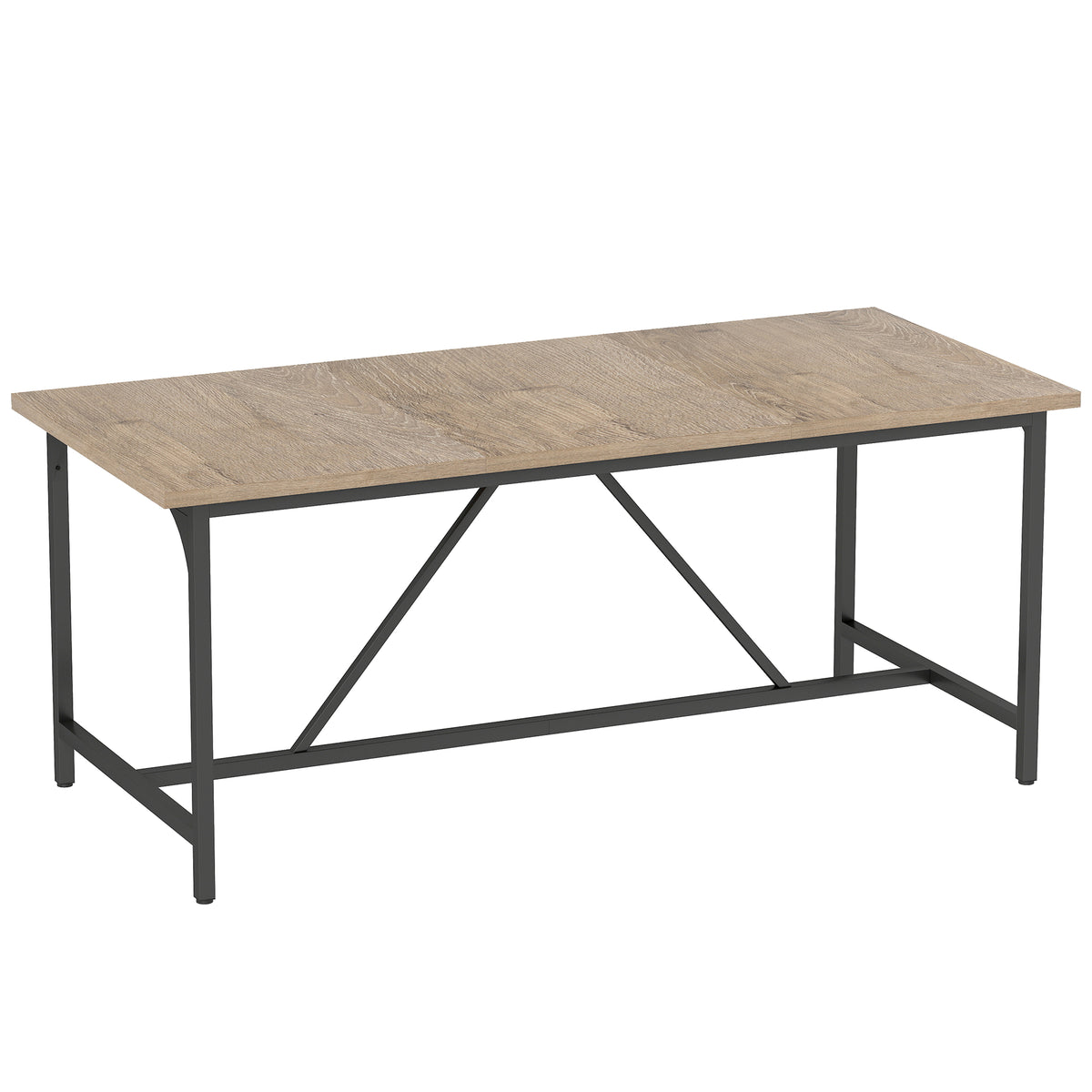 Table à manger rectangulaire pour 6-8 personnes table de cuisine style industriel 180 x 80 x 75,5 cm effet bois naturel