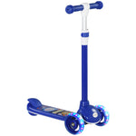 Trottinette enfant 3 Roues Lumineuses LED Hauteur Guidon réglable frein à Friction arrière de 2 à 6 ans Bleu