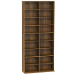 Rangements pour CD et DVD 18 compartiments capacité max. 640 CD/360 DVD 430 Blu-ray 78,5 x 24 x 175 cm noyer foncé