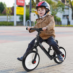 Bicicletta per bambini 2 in 1, balance bike con rotelle e pedali rimovibili, ruote da 12", altezza sella regolabile per bambini dai 2 ai 5 anni, acciaio, nero