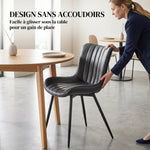 Lot de 2 chaises de salle à manger design moderne et capitonné pour salon, salle à manger, chambre à coucher, noir