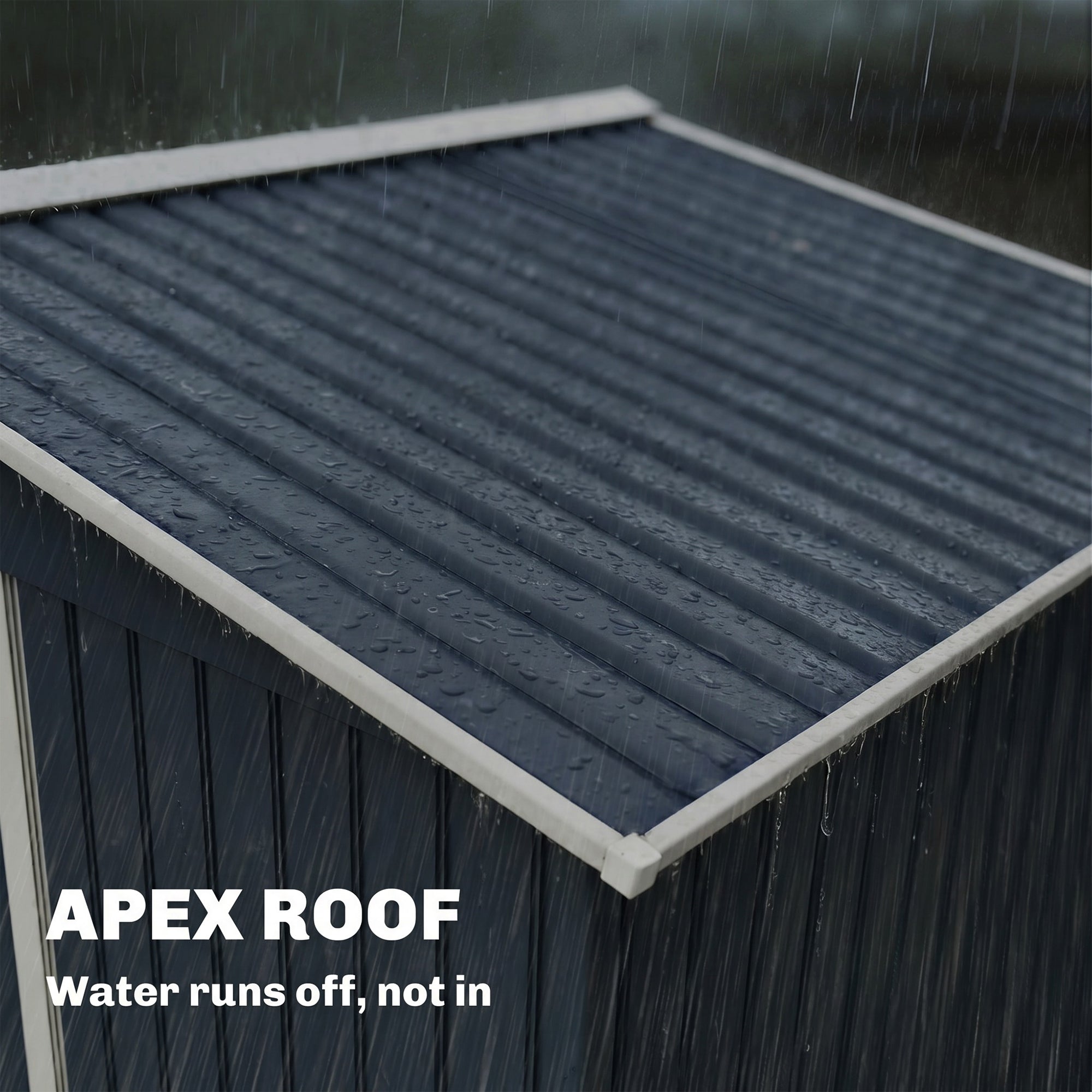 Abri de jardin 5,4 m² 2,77 x 1,95 x 1,92 m kit de fondation porte coulissante ventilations acier galvanisé, gris foncé