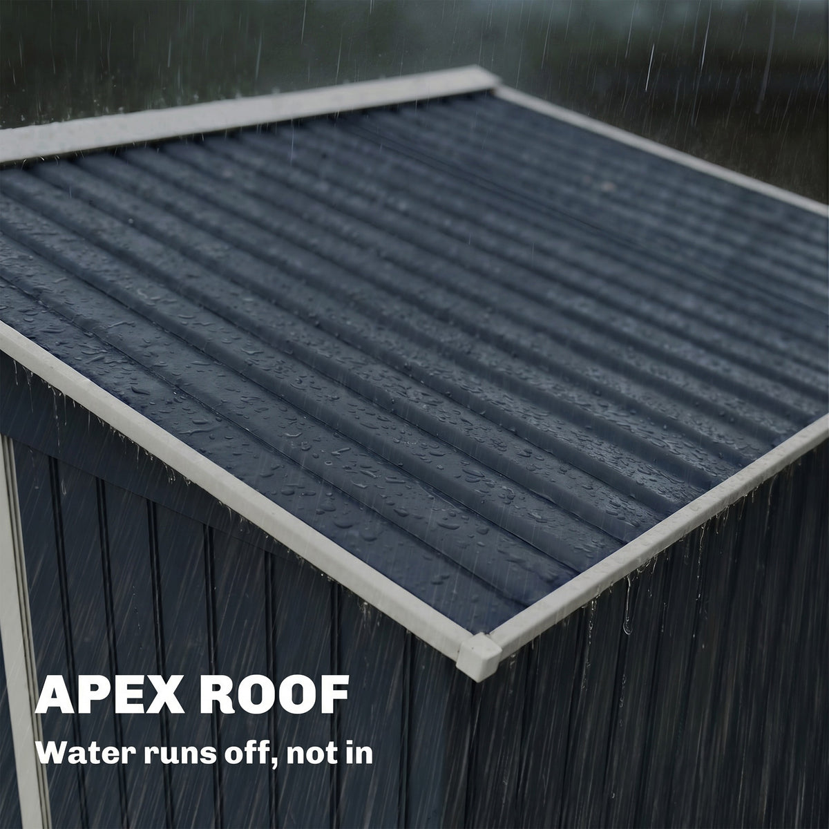 Abri de jardin 5,4 m² 2,77 x 1,95 x 1,92 m kit de fondation porte coulissante ventilations acier galvanisé, gris foncé