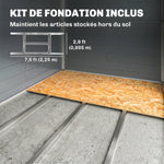 Abri de jardin en résine 4,56 m² avec kit de fondation galvanisé structure en aluminium 240 x 190 x 228 cm gris foncé