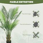 Plante artificielle intérieure 120 cm, palmier arbre artificiel avec pot en plastique et flocage, vert